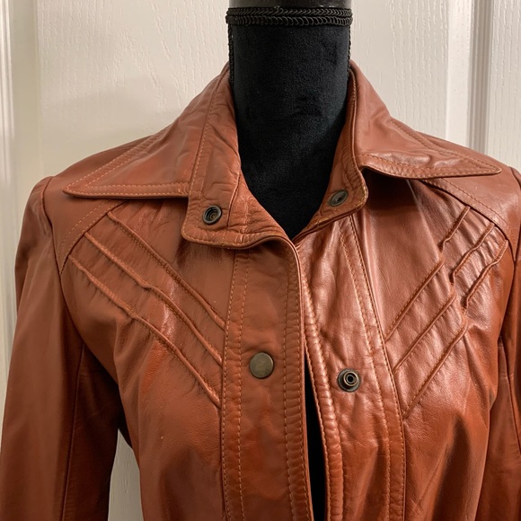 Bilboquet Vintage Dark Red 100% Genuine Leather Women’s Jacket - Belted - Picture 2 of 10